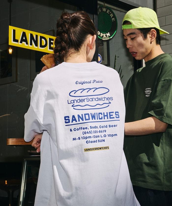 LANDER SANDWICHES×FREAK'S STORE ランダー 聯名 寬鬆版型 背部印花 圓領T恤