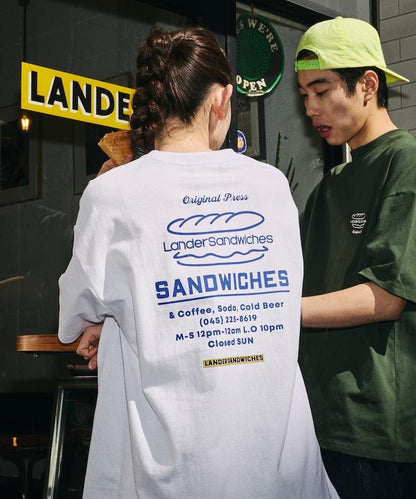 LANDER SANDWICHES×FREAK'S STORE ランダー 聯名 寬鬆版型 背部印花 圓領T恤