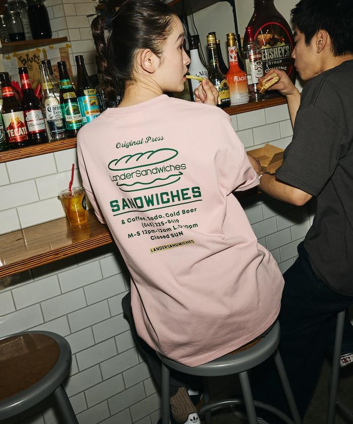 LANDER SANDWICHES×FREAK'S STORE ランダー 聯名 寬鬆版型 背部印花 圓領T恤
