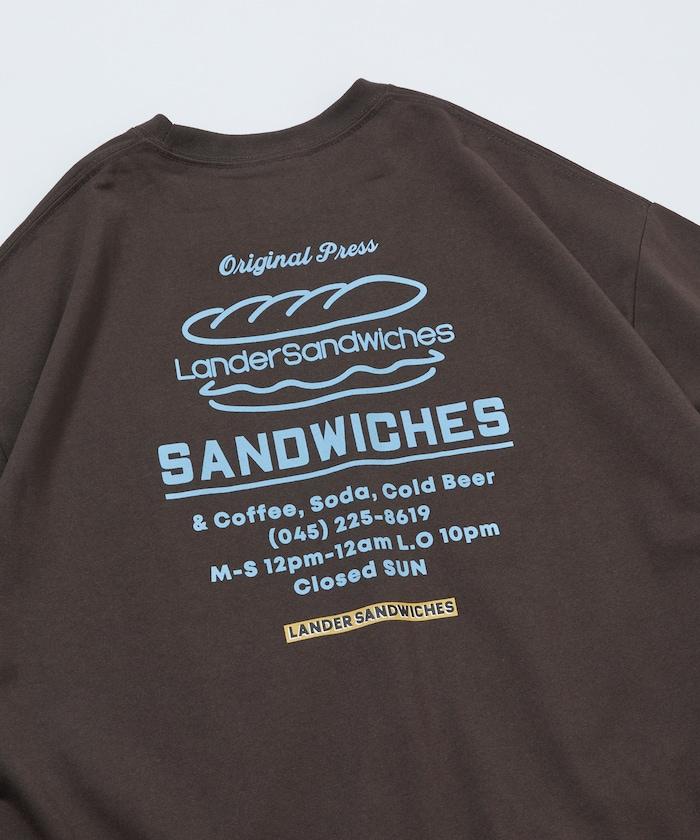 LANDER SANDWICHES×FREAK'S STORE ランダー 聯名 寬鬆版型 背部印花 圓領T恤