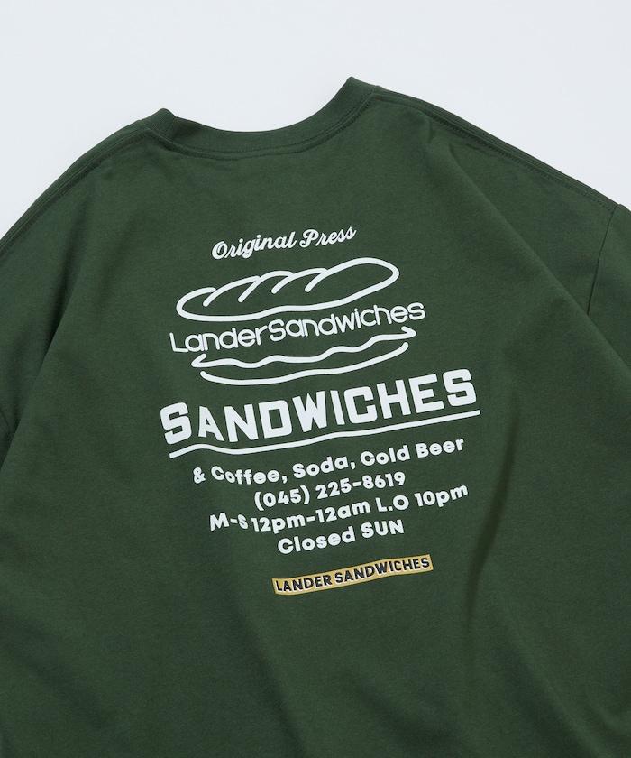 LANDER SANDWICHES×FREAK'S STORE ランダー 聯名 寬鬆版型 背部印花 圓領T恤