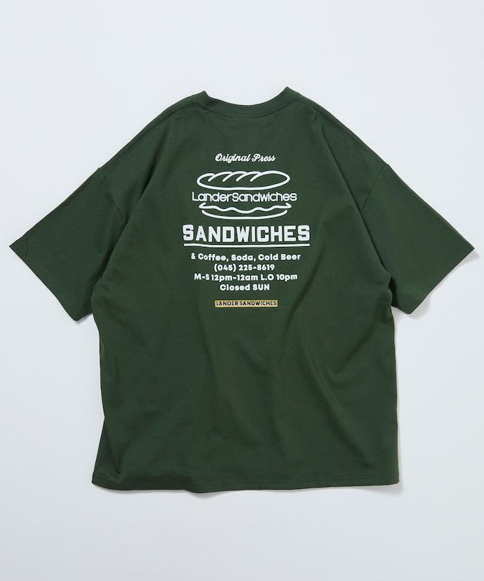 LANDER SANDWICHES×FREAK'S STORE ランダー 聯名 寬鬆版型 背部印花 圓領T恤