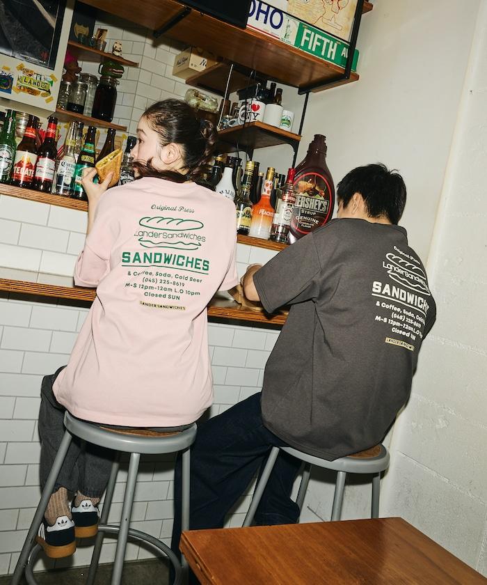 LANDER SANDWICHES×FREAK'S STORE ランダー 聯名 寬鬆版型 背部印花 圓領T恤