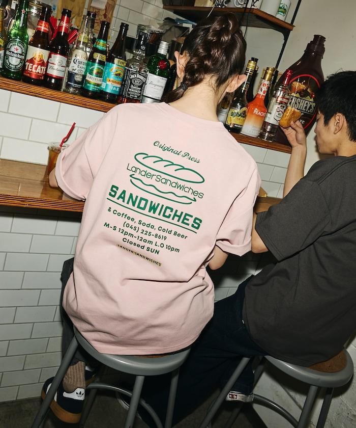 LANDER SANDWICHES×FREAK'S STORE ランダー 聯名 寬鬆版型 背部印花 圓領T恤