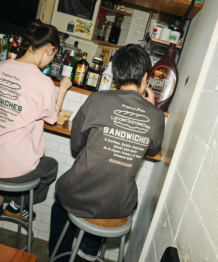 LANDER SANDWICHES×FREAK'S STORE ランダー 聯名 寬鬆版型 背部印花 圓領T恤