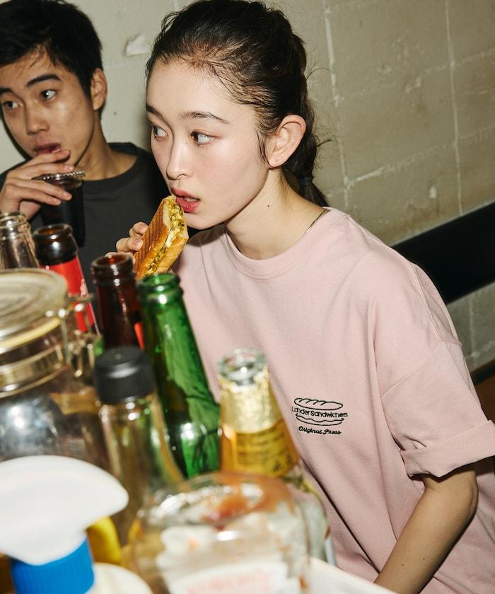 LANDER SANDWICHES×FREAK'S STORE ランダー 聯名 寬鬆版型 背部印花 圓領T恤