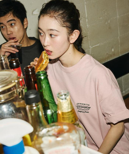LANDER SANDWICHES×FREAK'S STORE ランダー 聯名 寬鬆版型 背部印花 圓領T恤