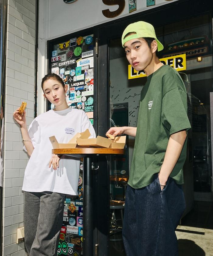 LANDER SANDWICHES×FREAK'S STORE ランダー 聯名 寬鬆版型 背部印花 圓領T恤