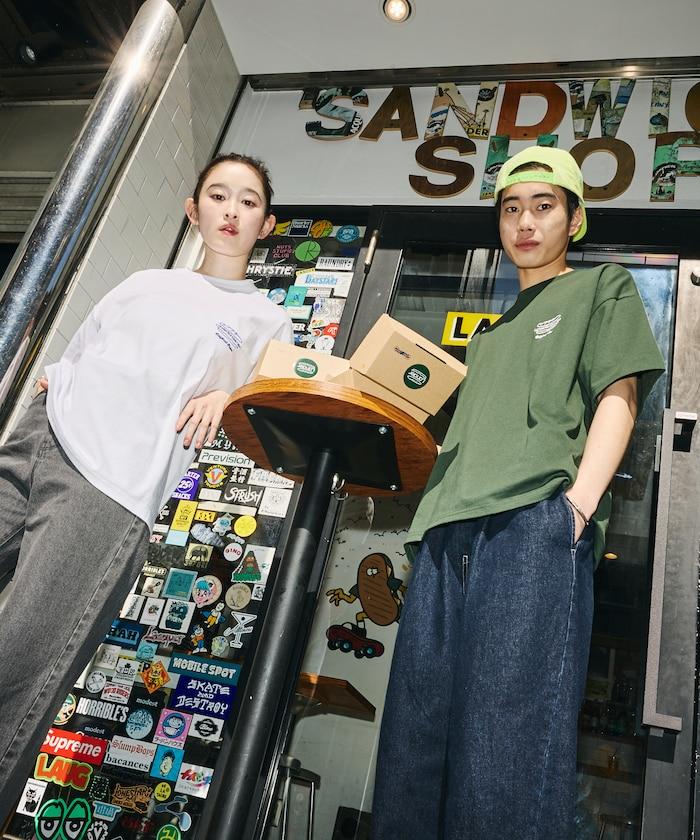 LANDER SANDWICHES×FREAK'S STORE ランダー 聯名 寬鬆版型 背部印花 圓領T恤
