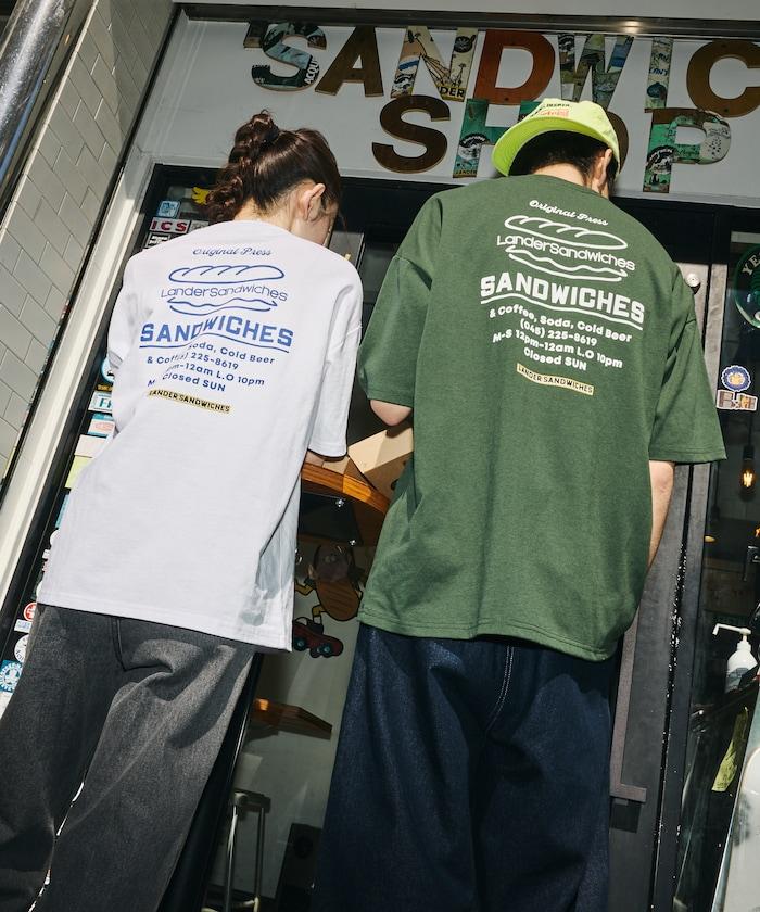 LANDER SANDWICHES×FREAK'S STORE ランダー 聯名 寬鬆版型 背部印花 圓領T恤