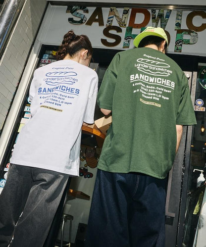 LANDER SANDWICHES×FREAK'S STORE ランダー 聯名 寬鬆版型 背部印花 圓領T恤