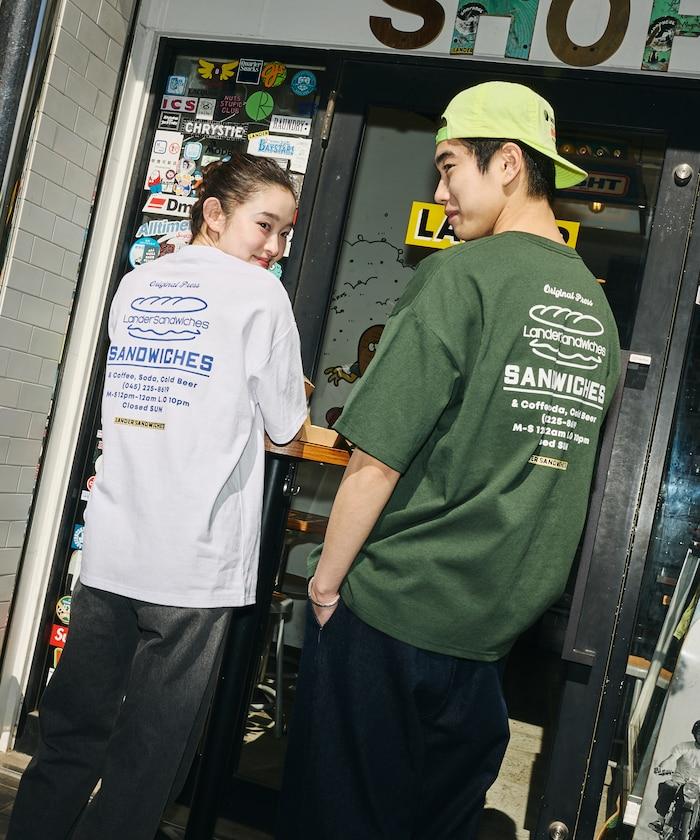 LANDER SANDWICHES×FREAK'S STORE ランダー 聯名 寬鬆版型 背部印花 圓領T恤