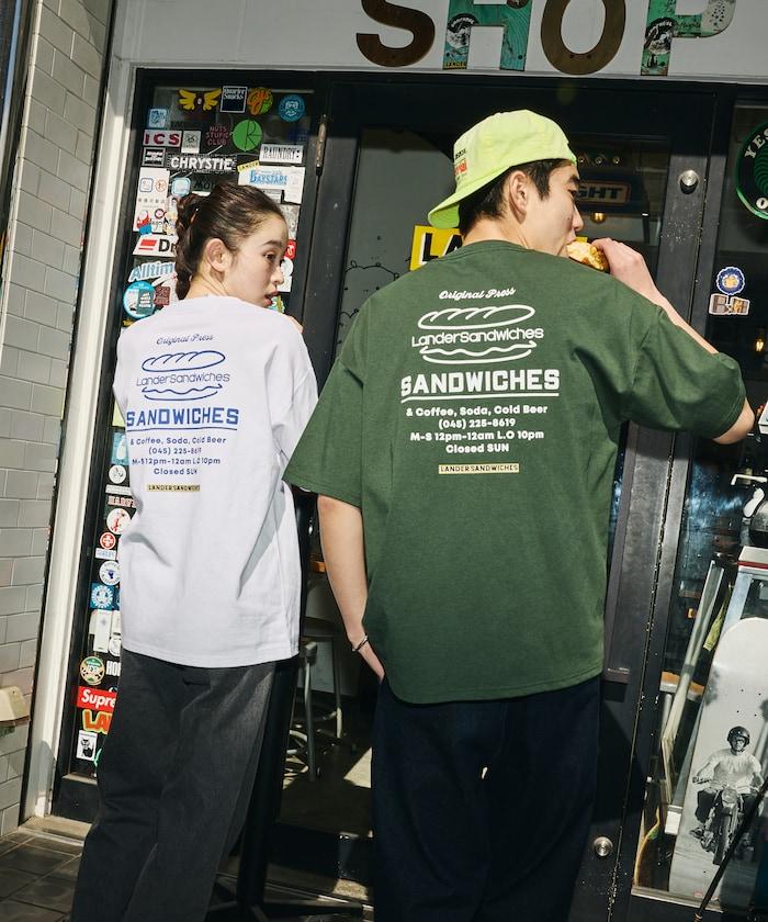 LANDER SANDWICHES×FREAK'S STORE ランダー 聯名 寬鬆版型 背部印花 圓領T恤