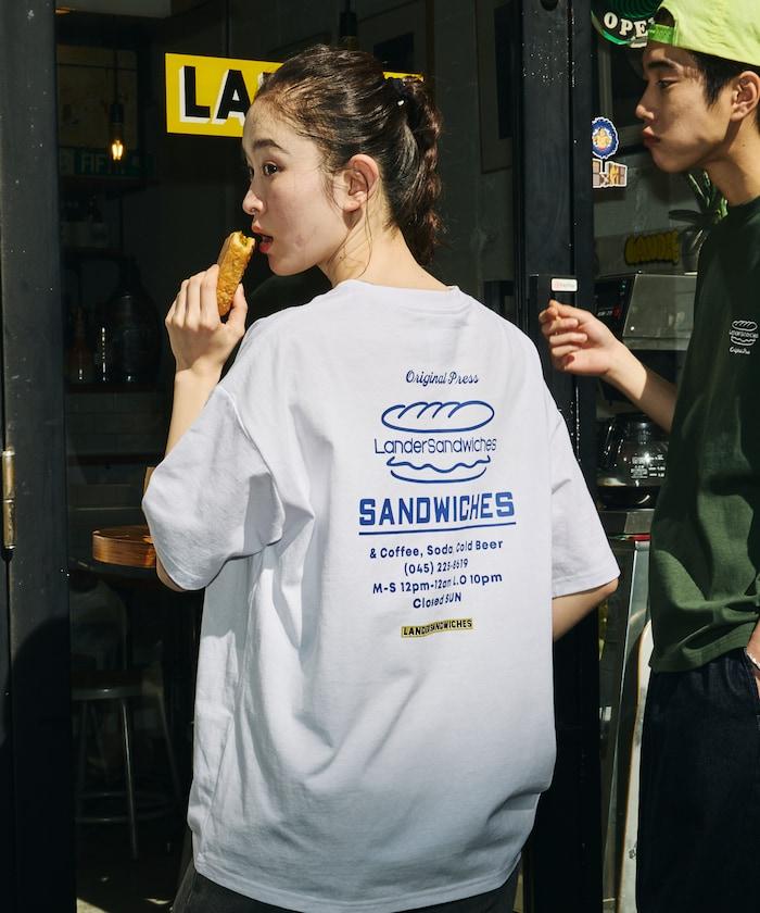 LANDER SANDWICHES×FREAK'S STORE ランダー 聯名 寬鬆版型 背部印花 圓領T恤