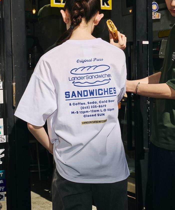 LANDER SANDWICHES×FREAK'S STORE ランダー 聯名 寬鬆版型 背部印花 圓領T恤