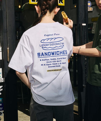 LANDER SANDWICHES×FREAK'S STORE ランダー 聯名 寬鬆版型 背部印花 圓領T恤