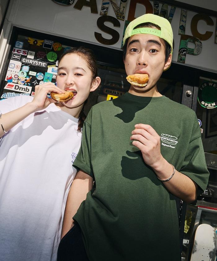 LANDER SANDWICHES×FREAK'S STORE ランダー 聯名 寬鬆版型 背部印花 圓領T恤