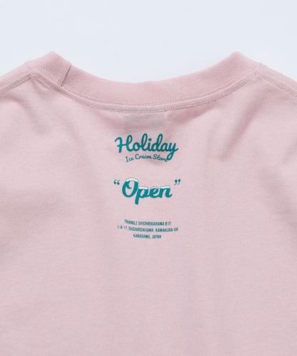HOLIDAY ICECREAM×FREAK'S STORE 特別 寬鬆廓形 學院印花 圓領T恤