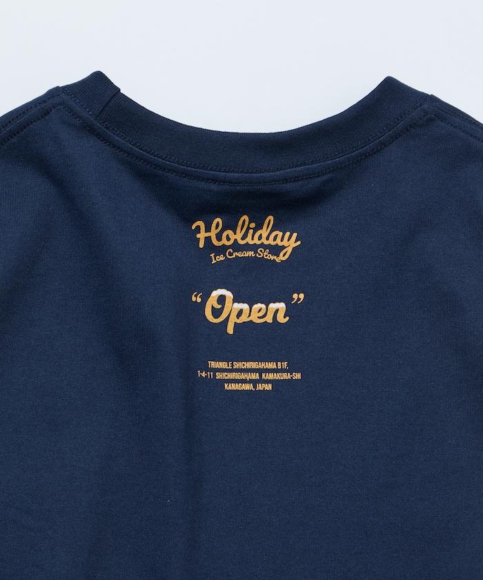 HOLIDAY ICECREAM×FREAK'S STORE 特別 寬鬆廓形 學院印花 圓領T恤