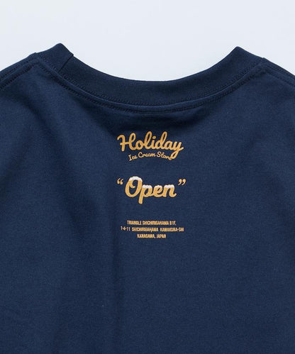 HOLIDAY ICECREAM×FREAK'S STORE 特別 寬鬆廓形 學院印花 圓領T恤