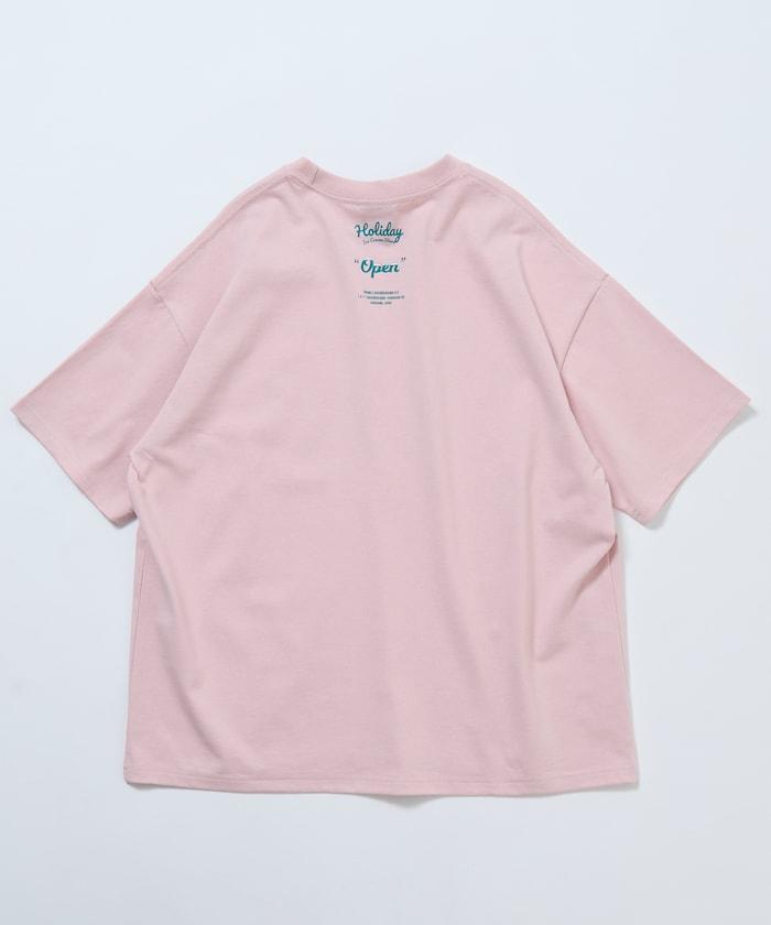 HOLIDAY ICECREAM×FREAK'S STORE 特別 寬鬆廓形 學院印花 圓領T恤