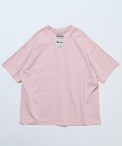 HOLIDAY ICECREAM×FREAK'S STORE 特別 寬鬆廓形 學院印花 圓領T恤