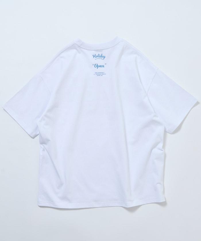 HOLIDAY ICECREAM×FREAK'S STORE 特別 寬鬆廓形 學院印花 圓領T恤