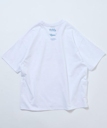 HOLIDAY ICECREAM×FREAK'S STORE 特別 寬鬆廓形 學院印花 圓領T恤
