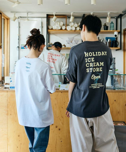 HOLIDAY ICECREAM×FREAK'S STORE  寬鬆 背部印花 圓領 T恤