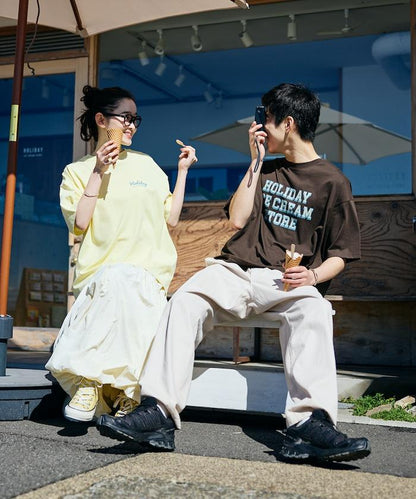 HOLIDAY ICECREAM×FREAK'S STORE  寬鬆 背部印花 圓領 T恤