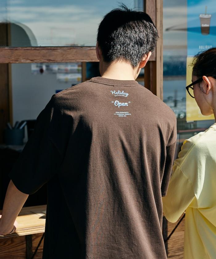 HOLIDAY ICECREAM×FREAK'S STORE 特別 寬鬆廓形 學院印花 圓領T恤