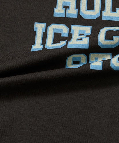 HOLIDAY ICECREAM×FREAK'S STORE 特別 寬鬆廓形 學院印花 圓領T恤