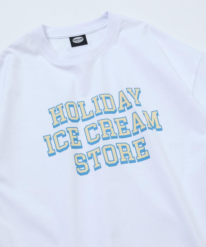 HOLIDAY ICECREAM×FREAK'S STORE 特別 寬鬆廓形 學院印花 圓領T恤