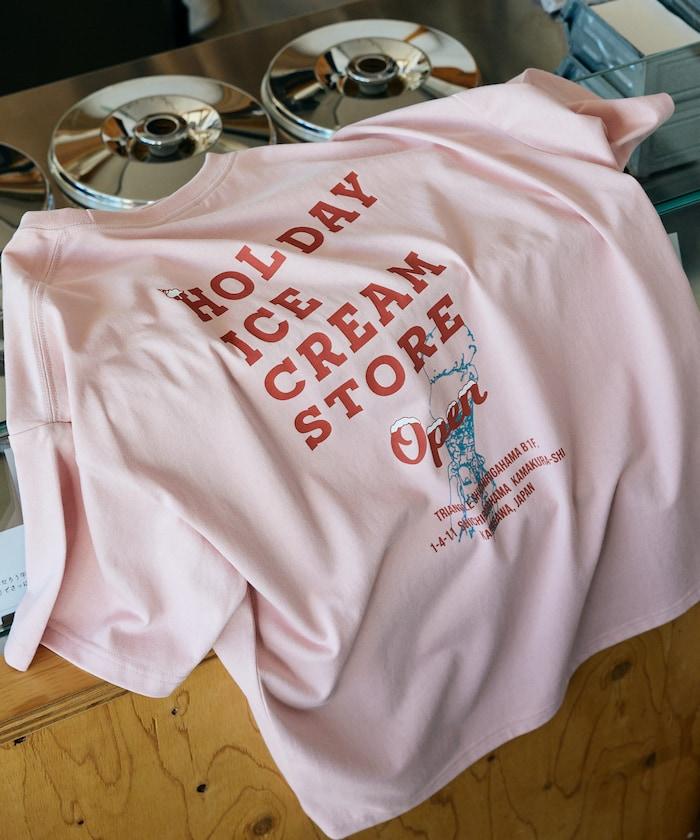 HOLIDAY ICECREAM×FREAK'S STORE  寬鬆 背部印花 圓領 T恤