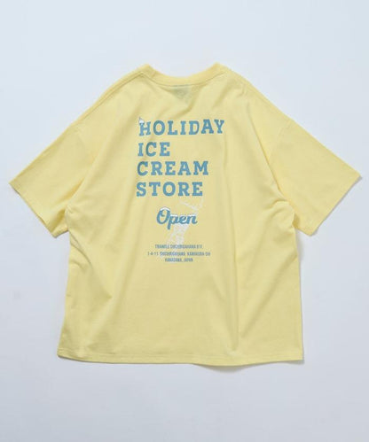 HOLIDAY ICECREAM×FREAK'S STORE  寬鬆 背部印花 圓領 T恤