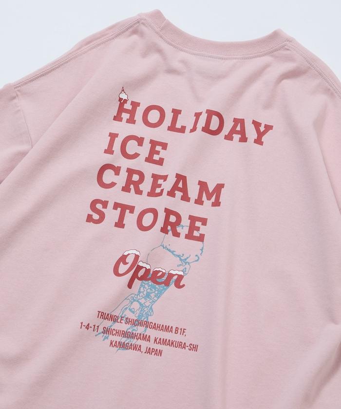 HOLIDAY ICECREAM×FREAK'S STORE  寬鬆 背部印花 圓領 T恤