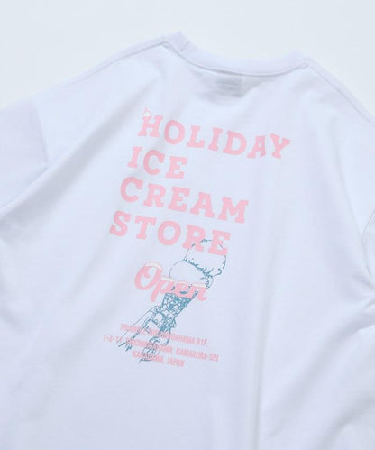 HOLIDAY ICECREAM×FREAK'S STORE  寬鬆 背部印花 圓領 T恤