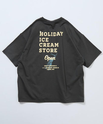 HOLIDAY ICECREAM×FREAK'S STORE  寬鬆 背部印花 圓領 T恤