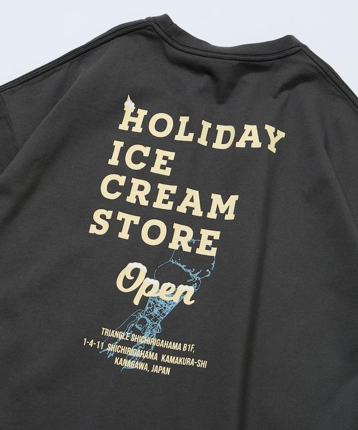 HOLIDAY ICECREAM×FREAK'S STORE  寬鬆 背部印花 圓領 T恤