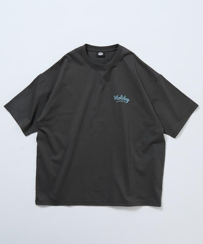 HOLIDAY ICECREAM×FREAK'S STORE  寬鬆 背部印花 圓領 T恤