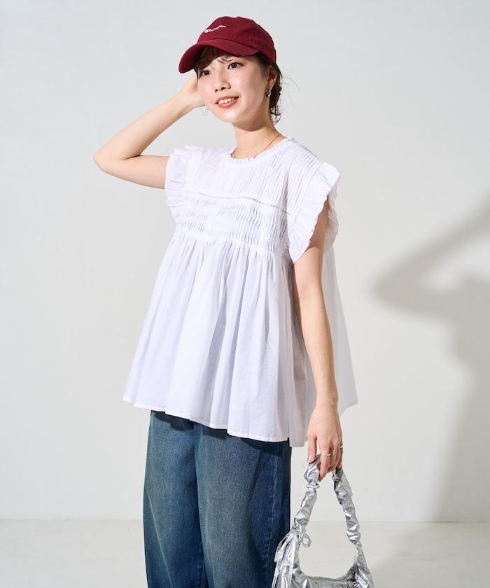印度薄紗 打褶抽褶荷葉邊 襯衫