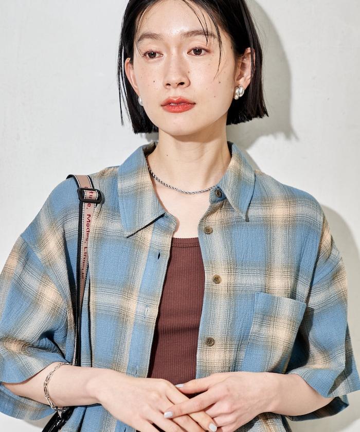 絡編棉 格紋 短袖襯衫（可成套搭配）