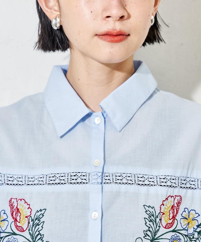 印度 拼接刺繡 長袖襯衫