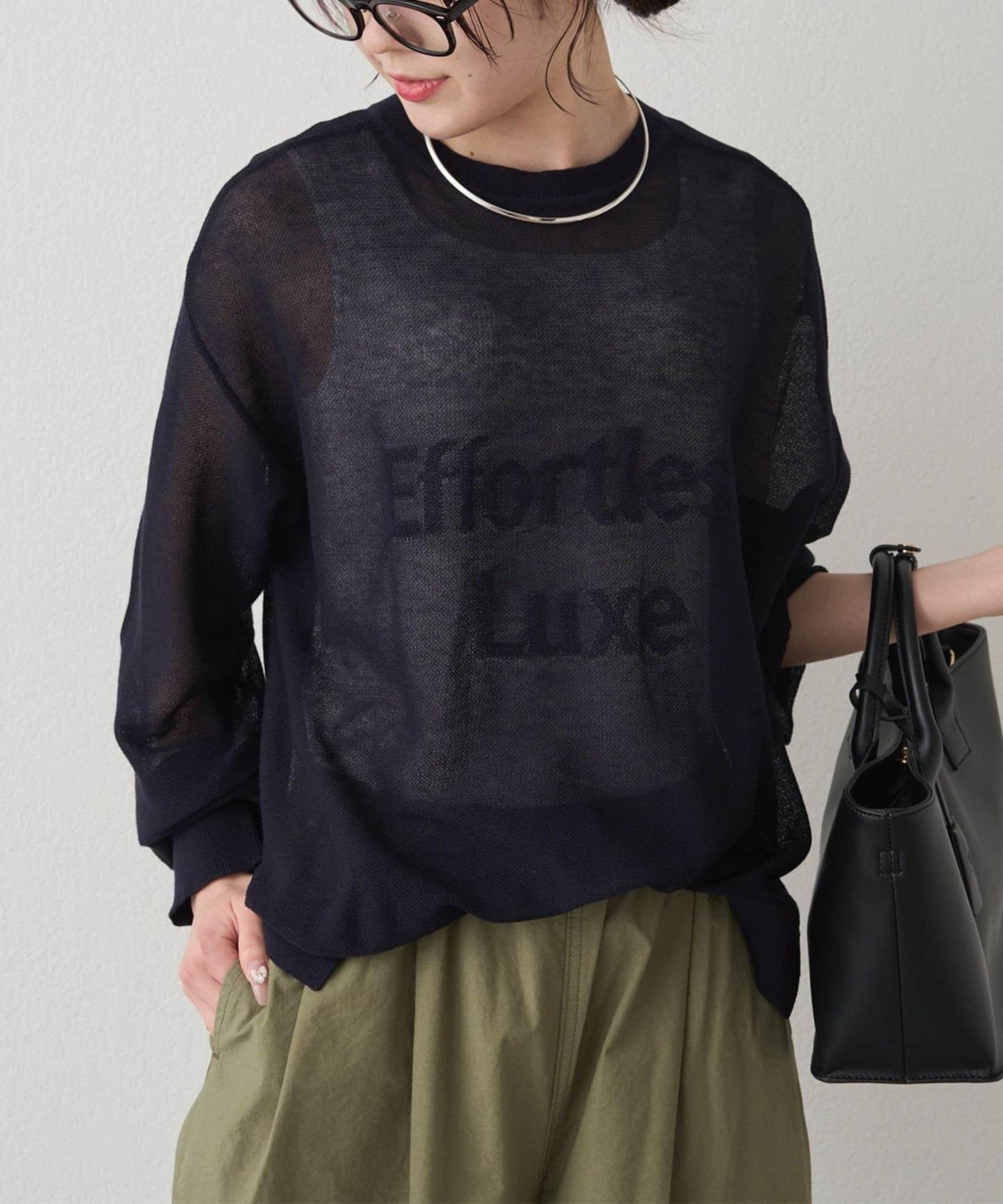 鏤空logo提花 2WAY針織套頭衫