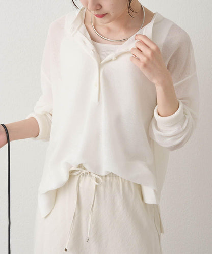 鏤空logo提花 2WAY針織套頭衫