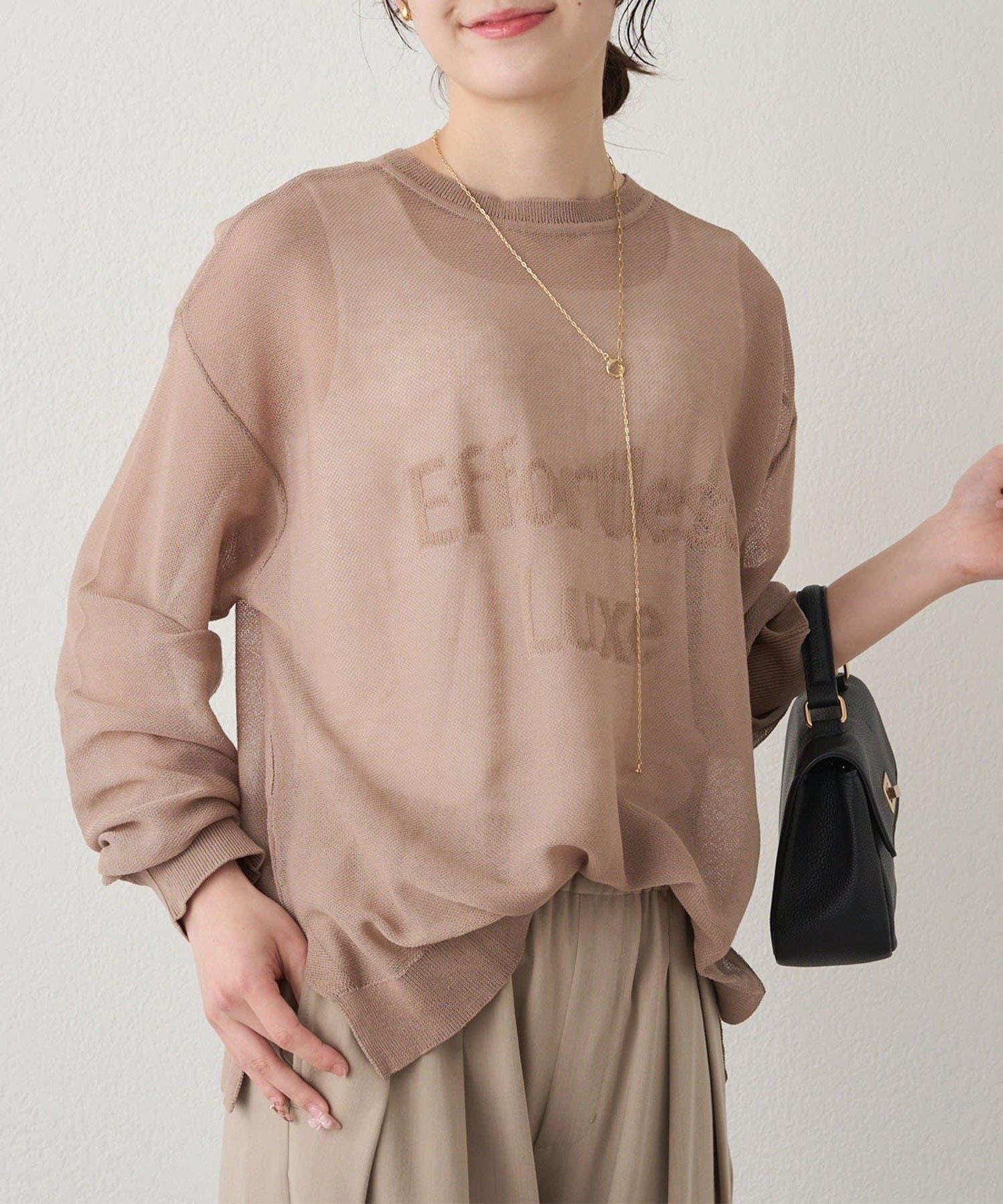 鏤空logo提花 2WAY針織套頭衫