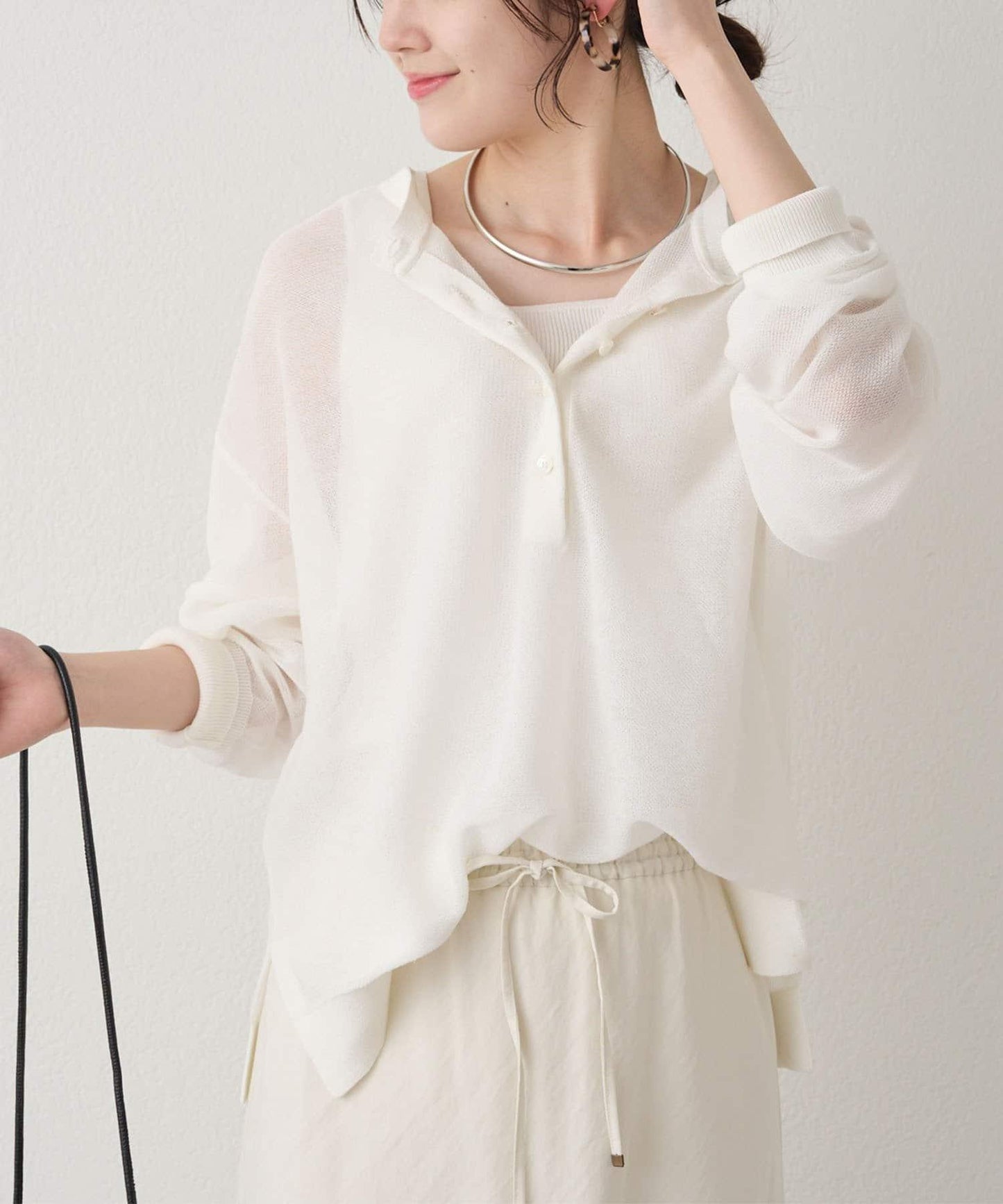 鏤空logo提花 2WAY針織套頭衫