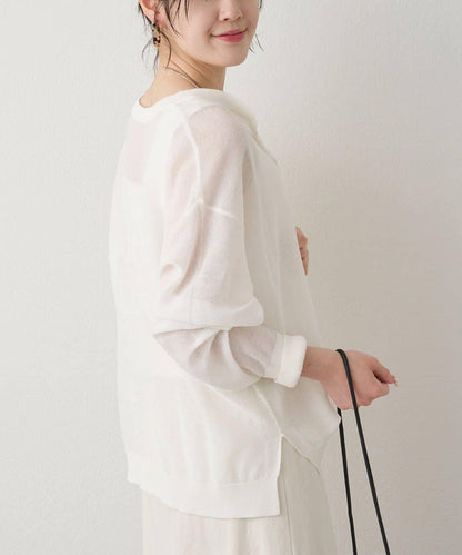 鏤空logo提花 2WAY針織套頭衫