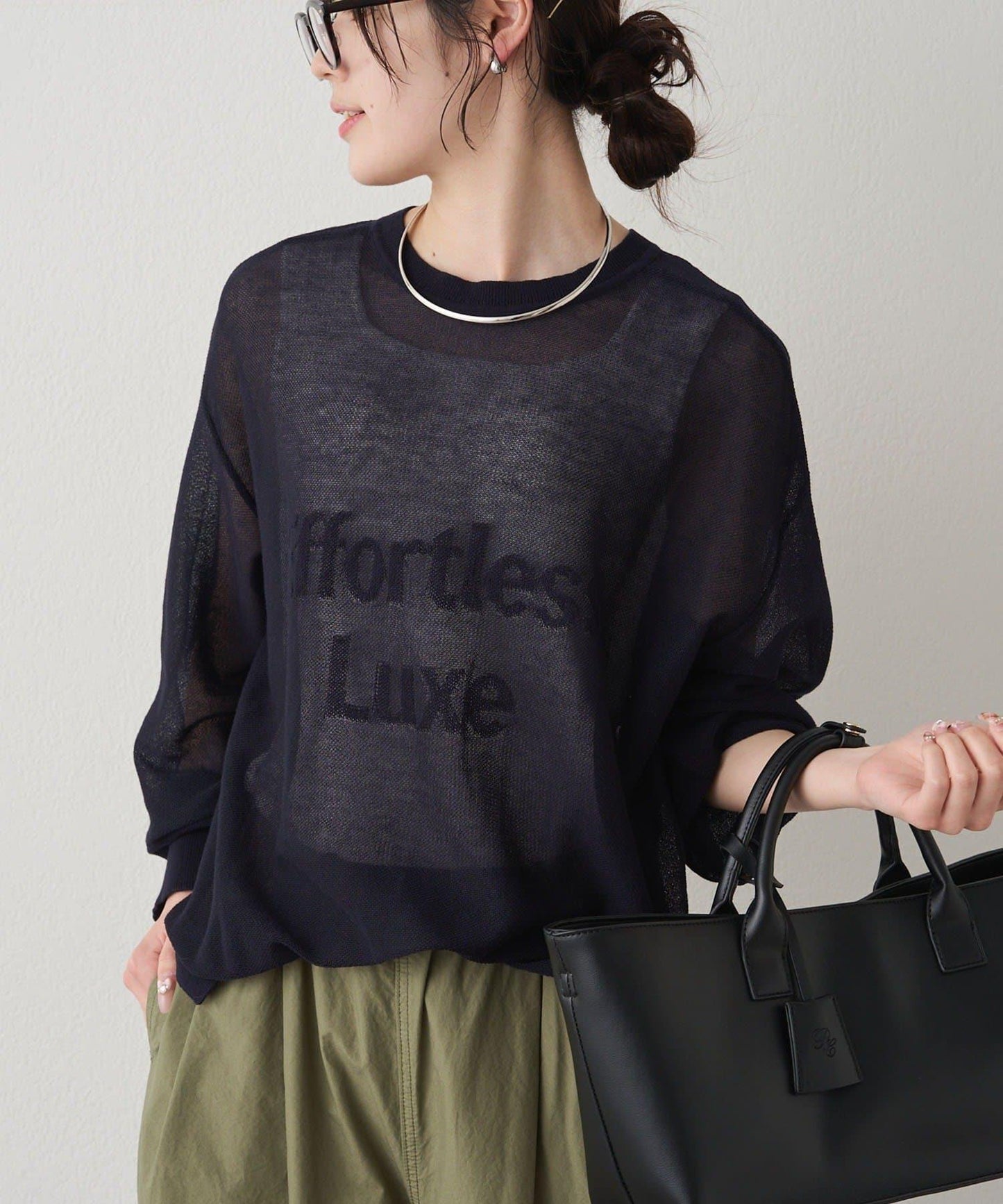 鏤空logo提花 2WAY針織套頭衫