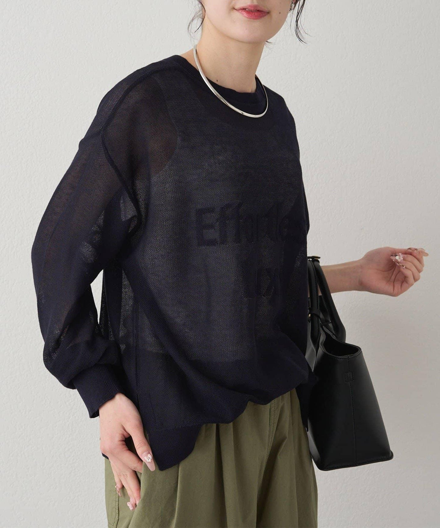 鏤空logo提花 2WAY針織套頭衫